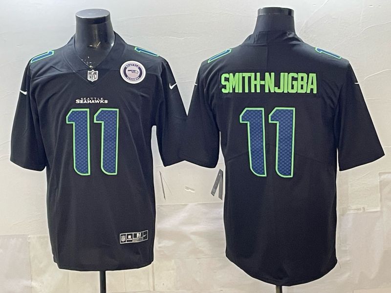 Men 2026 Seattle Seahawks #11 Smith-Njigba Black Nike Limited NFL Jersey 014->seattle seahawks->NFL Jersey